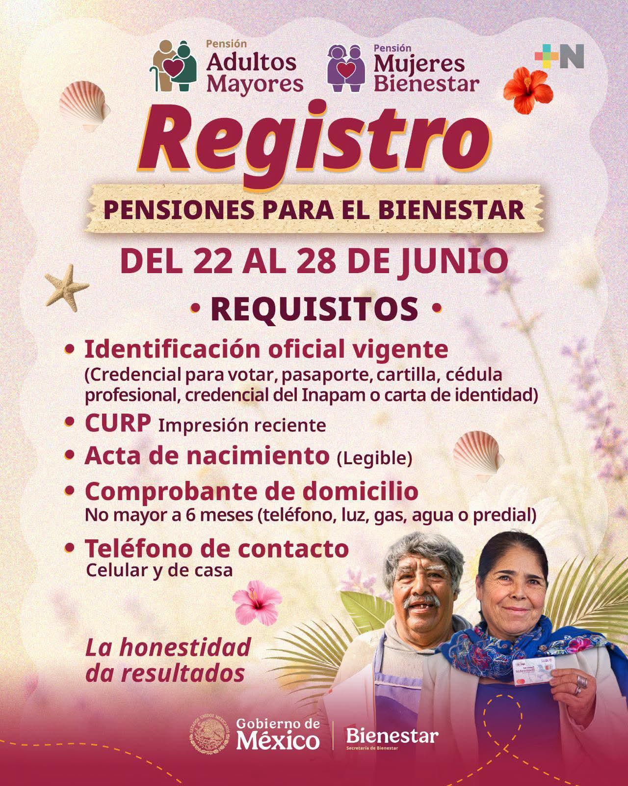 Continúa el registro para la Pensión Bienestar Adultos Mayores