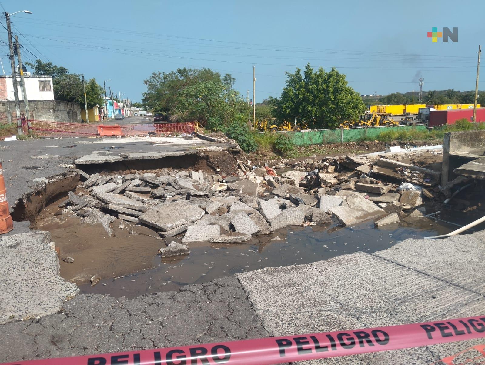 Crece socavón en fraccionamiento Río Medio II por intensas lluvias