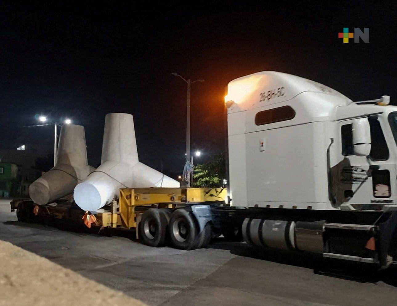 Reforzarán escolleras de Coatzacoalcos con nuevas estructuras de concreto