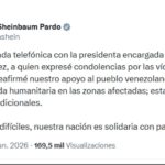 Sheinbaum habla con presidenta encargada de Venezuela