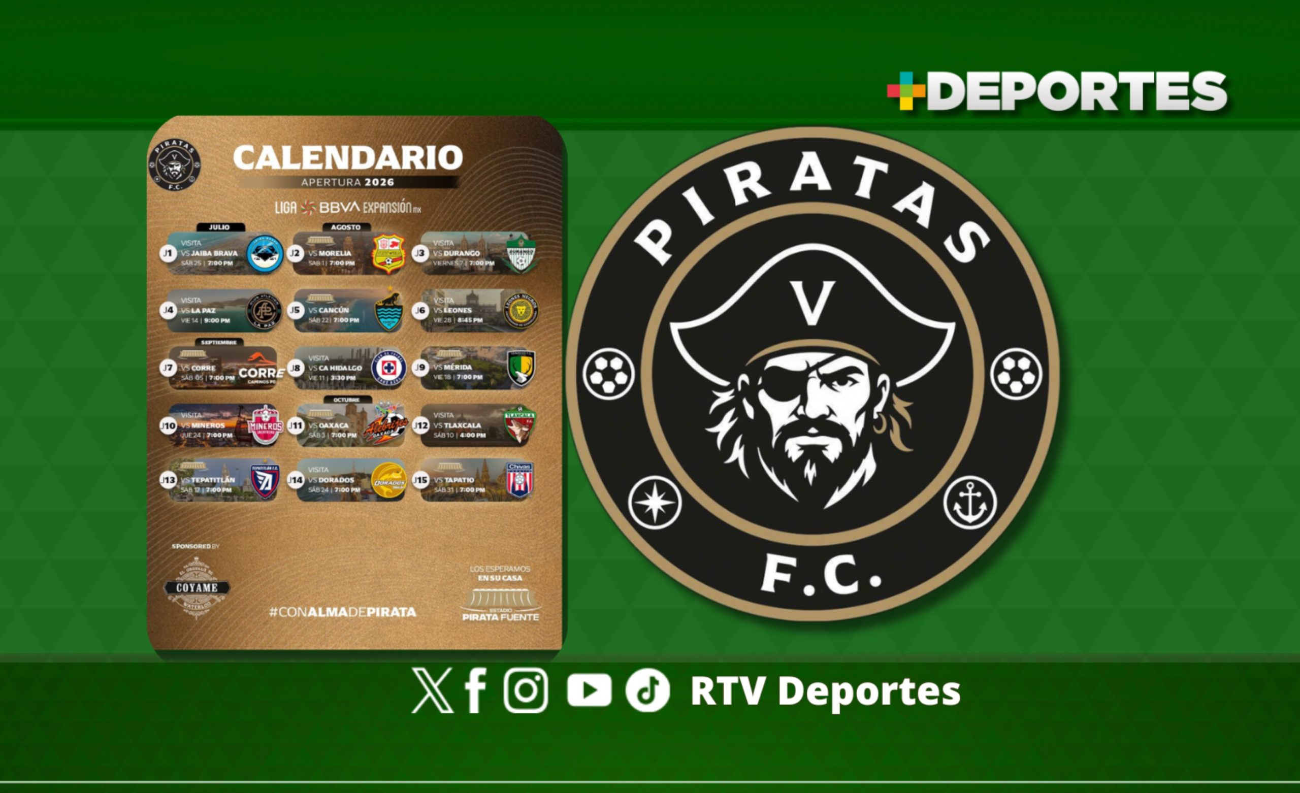 Piratas FC iniciará de visitante en Liga de Expansión MX
