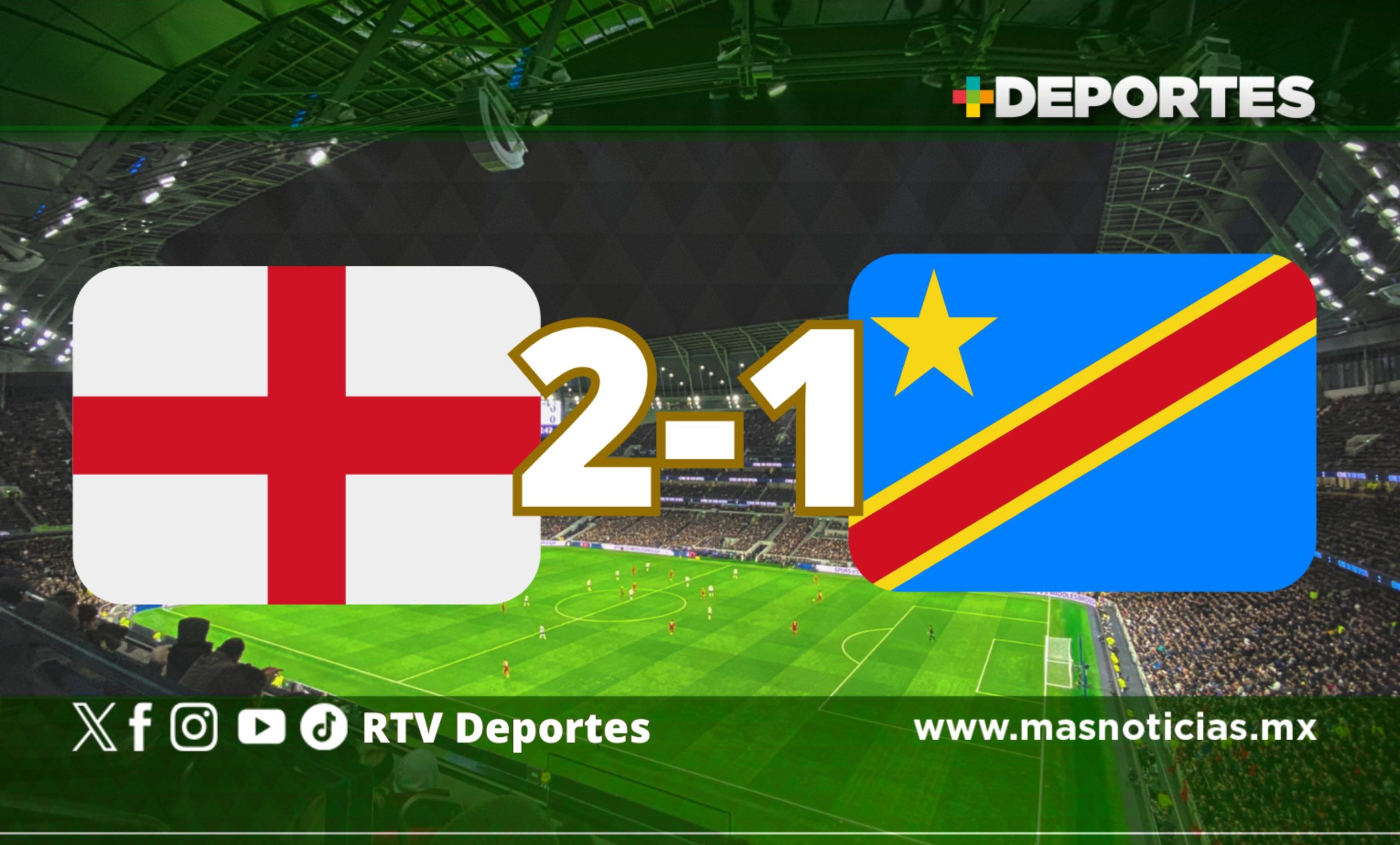 Inglaterra será el rival de México