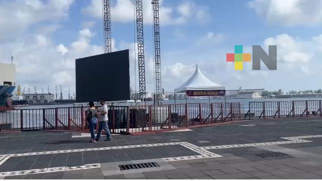 Todo listo para el partido México vs Inglaterra en Macroplaza de Veracruz