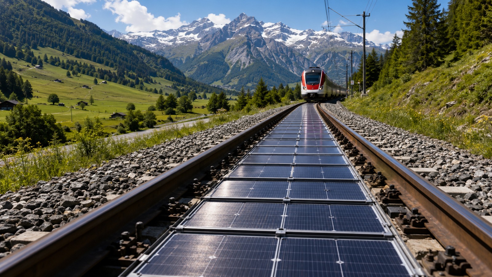 La planta solar ferroviaria en Suiza cumple un año y se convierte en modelo regional