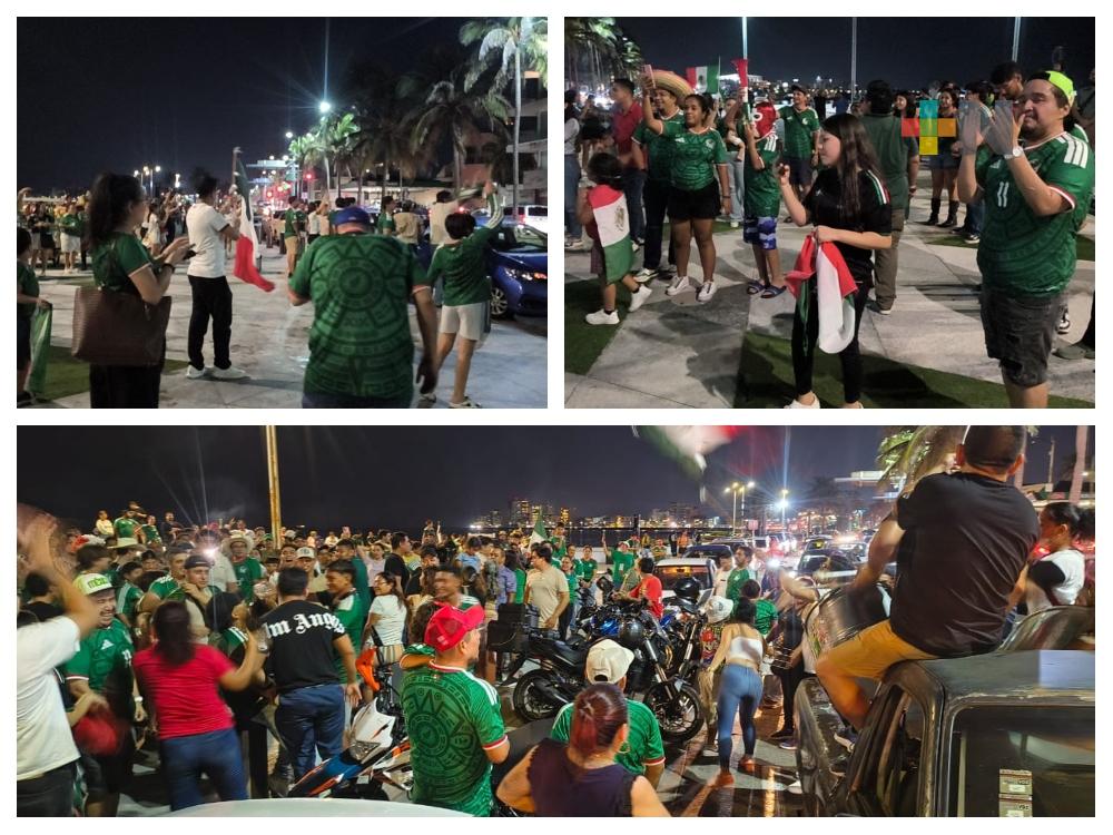 En la ciudad de Veracruz festejan triunfo de Selección Mexicana