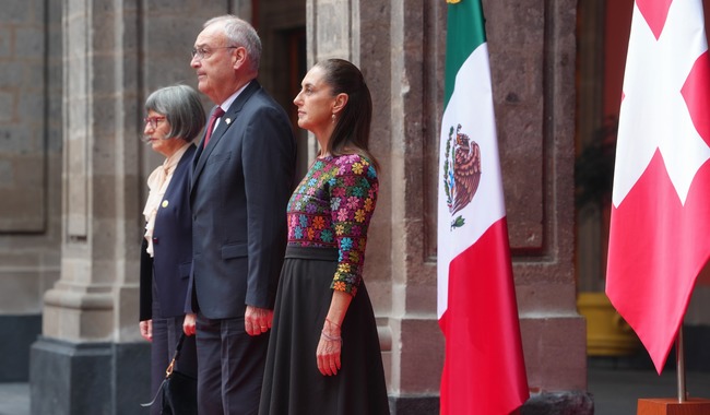 Presidenta Claudia Sheinbaum recibe en Palacio Nacional al Presidente de la Confederación Suiza, Guy Parmelin