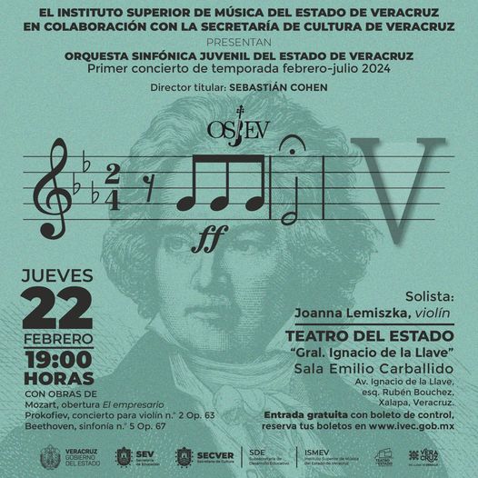 La Orquesta Sinfónica Juvenil del Estado de Veracruz presenta el Primer concierto de la temporada febrero-julio 2024